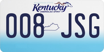 KY license plate 008JSG
