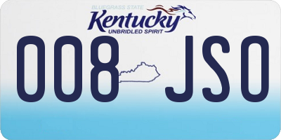 KY license plate 008JSO