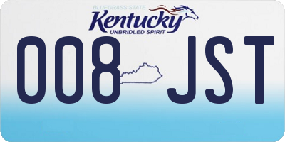 KY license plate 008JST