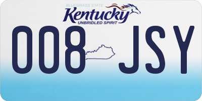 KY license plate 008JSY