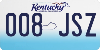KY license plate 008JSZ