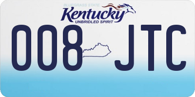 KY license plate 008JTC