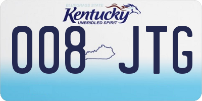KY license plate 008JTG