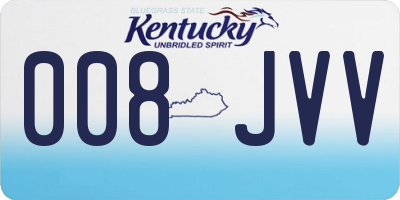 KY license plate 008JVV