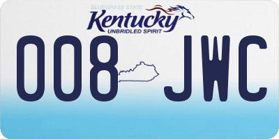 KY license plate 008JWC