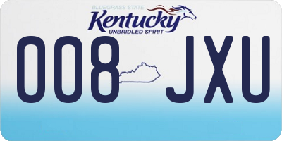 KY license plate 008JXU