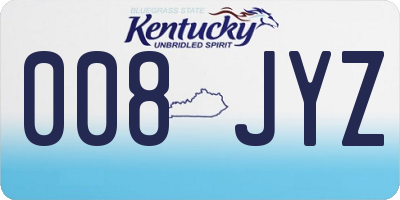 KY license plate 008JYZ