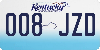 KY license plate 008JZD