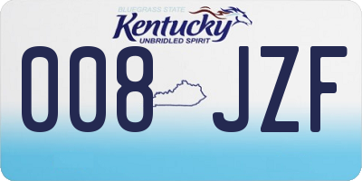 KY license plate 008JZF