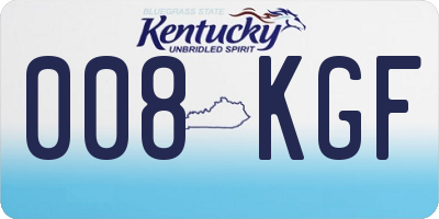 KY license plate 008KGF