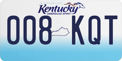 KY license plate 008KQT