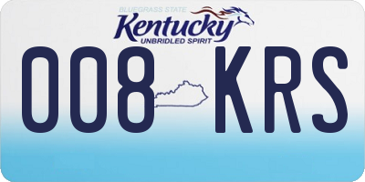 KY license plate 008KRS