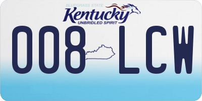 KY license plate 008LCW