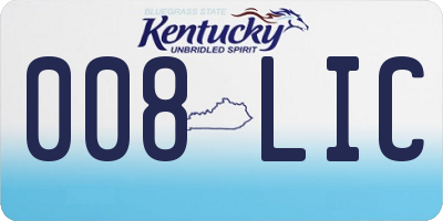 KY license plate 008LIC