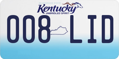 KY license plate 008LID