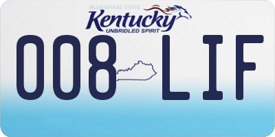 KY license plate 008LIF