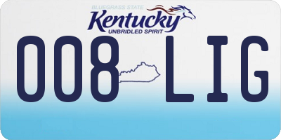 KY license plate 008LIG