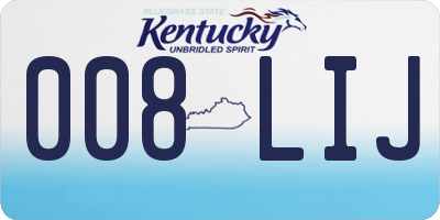KY license plate 008LIJ