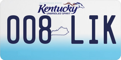 KY license plate 008LIK