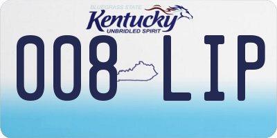 KY license plate 008LIP