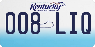 KY license plate 008LIQ
