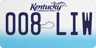 KY license plate 008LIW
