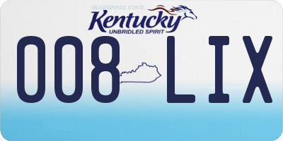 KY license plate 008LIX