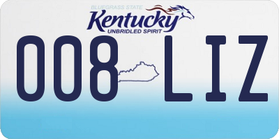KY license plate 008LIZ