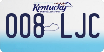 KY license plate 008LJC