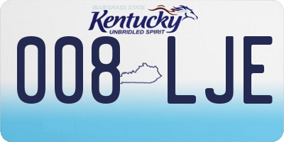 KY license plate 008LJE