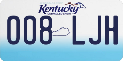 KY license plate 008LJH
