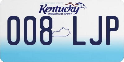KY license plate 008LJP