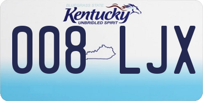 KY license plate 008LJX