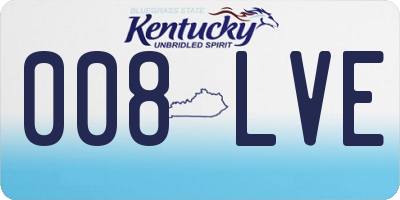 KY license plate 008LVE