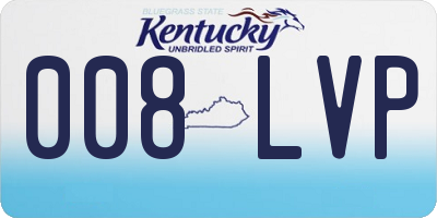 KY license plate 008LVP