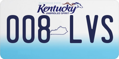 KY license plate 008LVS
