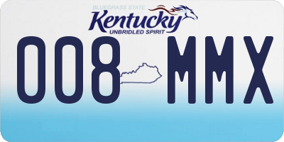 KY license plate 008MMX