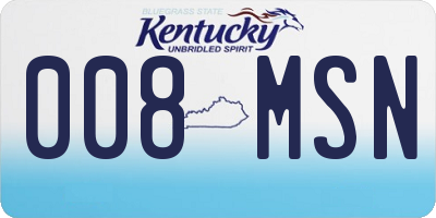 KY license plate 008MSN