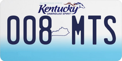 KY license plate 008MTS