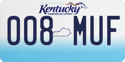 KY license plate 008MUF