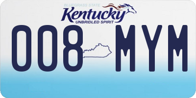 KY license plate 008MYM