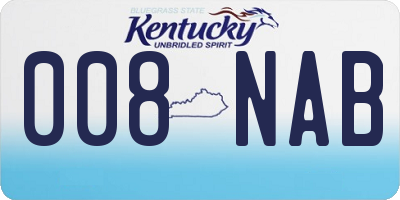 KY license plate 008NAB