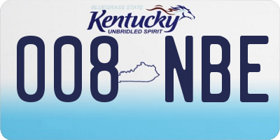 KY license plate 008NBE
