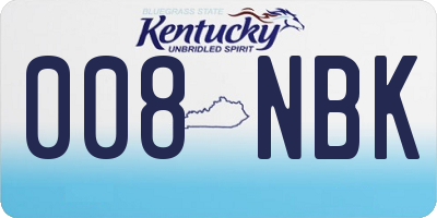 KY license plate 008NBK