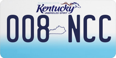 KY license plate 008NCC