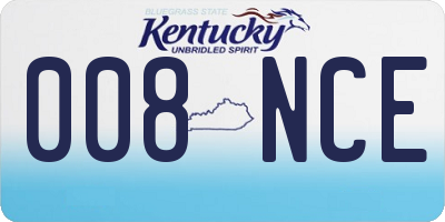 KY license plate 008NCE