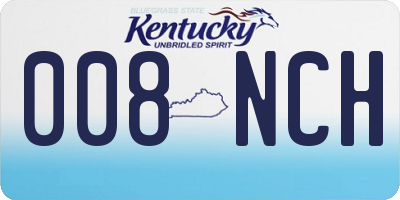 KY license plate 008NCH