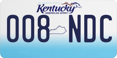 KY license plate 008NDC