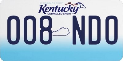 KY license plate 008NDO