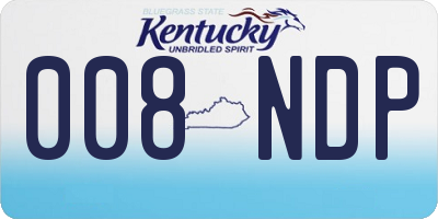 KY license plate 008NDP